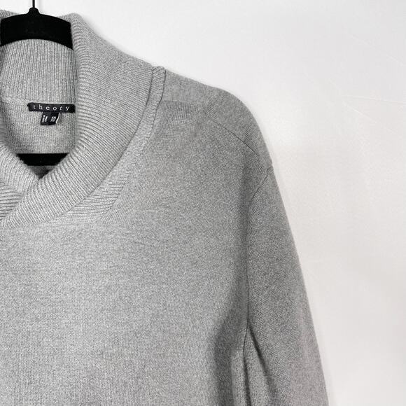 Theory Mens 2XL Gray Reece MS Cashwool Sweater Shawl Collar Merino Wool XXLarge - Picture 3 of 11